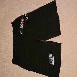 NWOT USA Flag Patriotic Outdoor Cargo Short Unisex Black Size Large